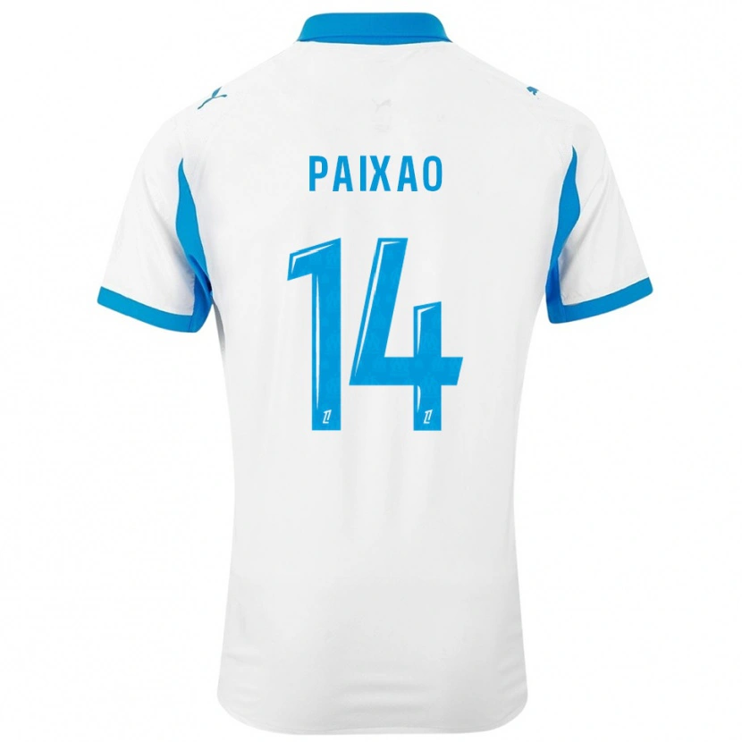 Danxen Niño Camiseta Igor Paixão #14 Blanco Celeste 1ª Equipación 2025/26 La Camisa