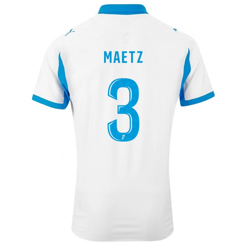Danxen Niño Camiseta Agathe Maetz #3 Blanco Celeste 1ª Equipación 2025/26 La Camisa