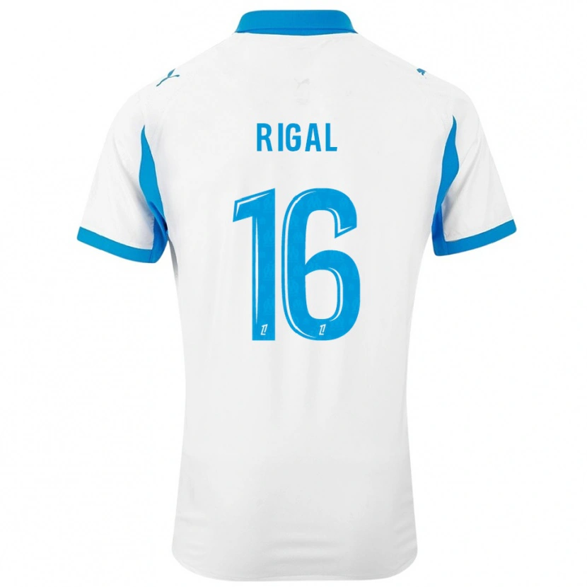 Danxen Niño Camiseta Pablo Rigal #16 Blanco Celeste 1ª Equipación 2025/26 La Camisa