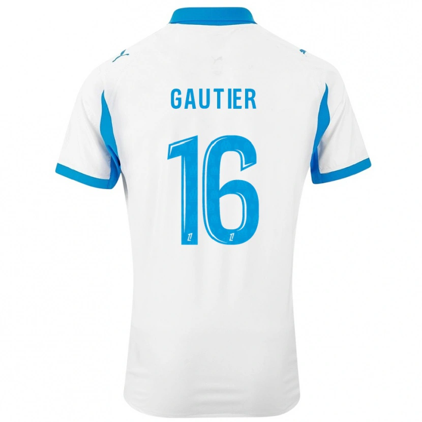 Danxen Niño Camiseta Elisa Gautier #16 Blanco Celeste 1ª Equipación 2025/26 La Camisa