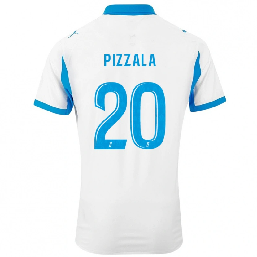 Danxen Niño Camiseta Caroline Pizzala #20 Blanco Celeste 1ª Equipación 2025/26 La Camisa