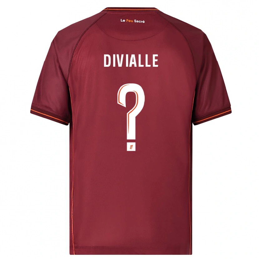 Danxen Niño Camiseta Charles Divialle #0 Burdeos Blanco 1ª Equipación 2025/26 La Camisa