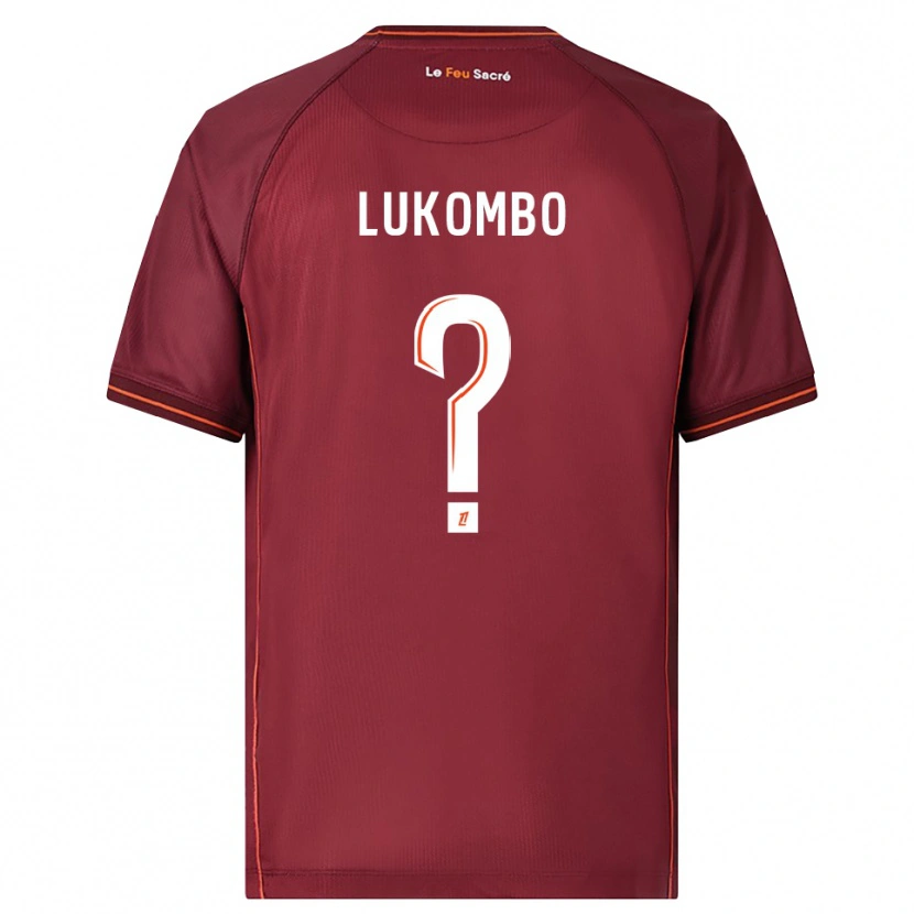 Danxen Niño Camiseta Joseph Lukombo #0 Burdeos Blanco 1ª Equipación 2025/26 La Camisa