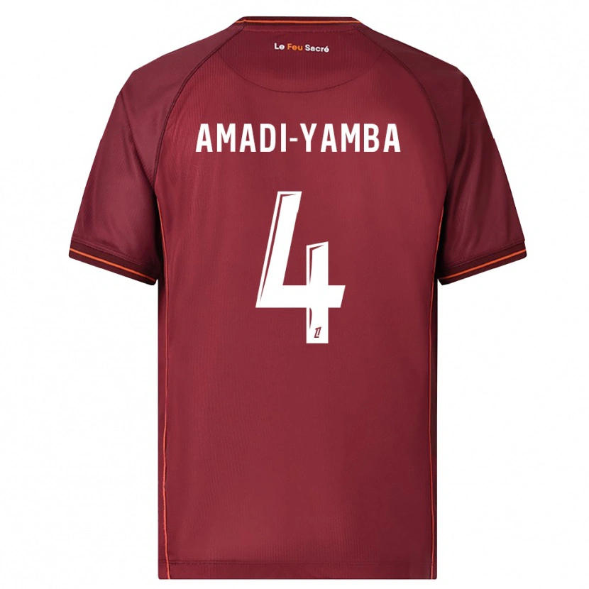 Danxen Niño Camiseta Nelson Amadi-Yamba #4 Burdeos Blanco 1ª Equipación 2025/26 La Camisa