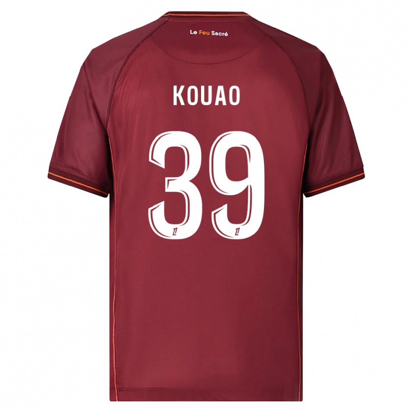 Danxen Niño Camiseta Koffi Kouao #39 Burdeos Blanco 1ª Equipación 2025/26 La Camisa