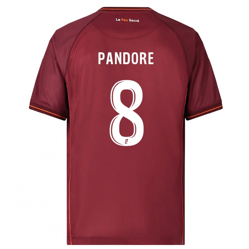 Danxen Niño Camiseta Jahyann Pandore #8 Burdeos Blanco 1ª Equipación 2025/26 La Camisa