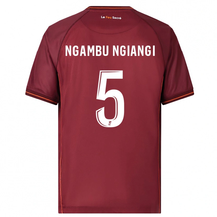 Danxen Niño Camiseta Esther Ngambu Ngiangi #5 Burdeos Blanco 1ª Equipación 2025/26 La Camisa