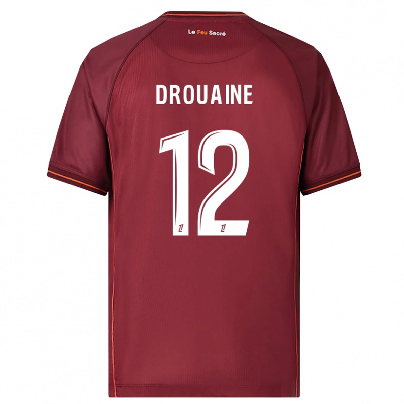 Danxen Niño Camiseta Mathieu Drouaine #12 Burdeos Blanco 1ª Equipación 2025/26 La Camisa