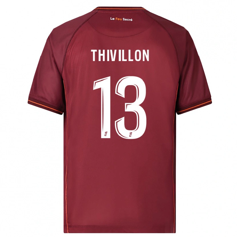 Danxen Niño Camiseta Lina Thivillon #13 Burdeos Blanco 1ª Equipación 2025/26 La Camisa