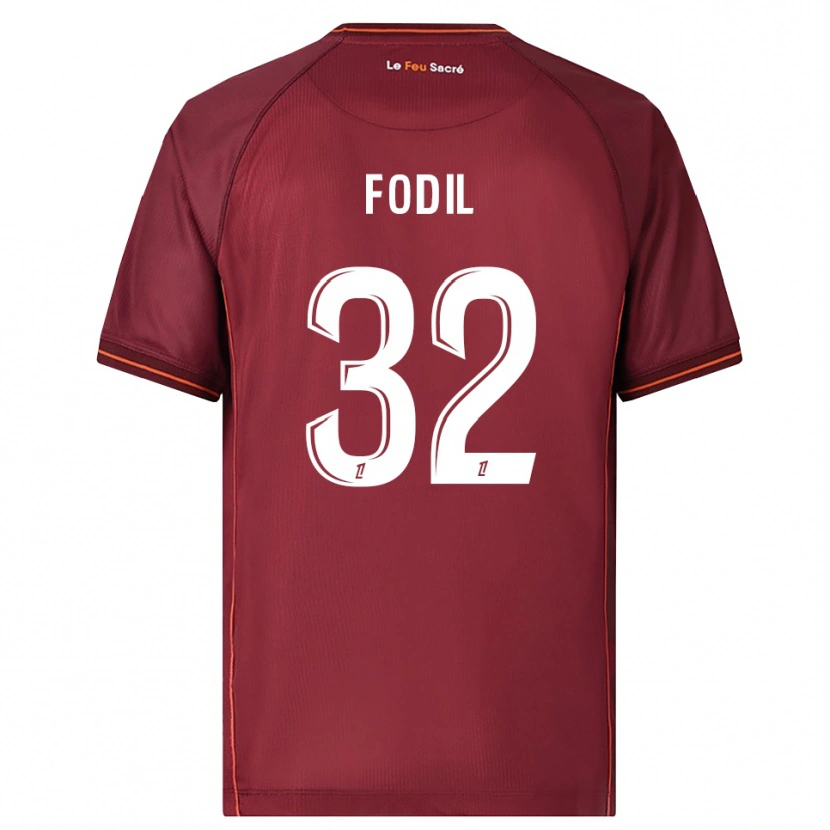 Danxen Niño Camiseta Maria Fodil #32 Burdeos Blanco 1ª Equipación 2025/26 La Camisa