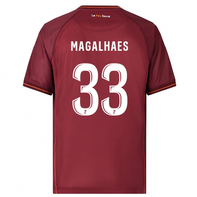 Danxen Niño Camiseta Manon Magalhaes #33 Burdeos Blanco 1ª Equipación 2025/26 La Camisa