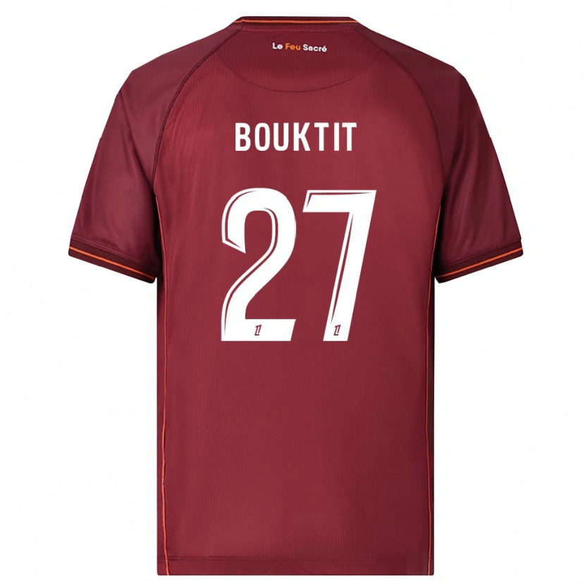 Danxen Niño Camiseta Assia Bouktit #27 Burdeos Blanco 1ª Equipación 2025/26 La Camisa