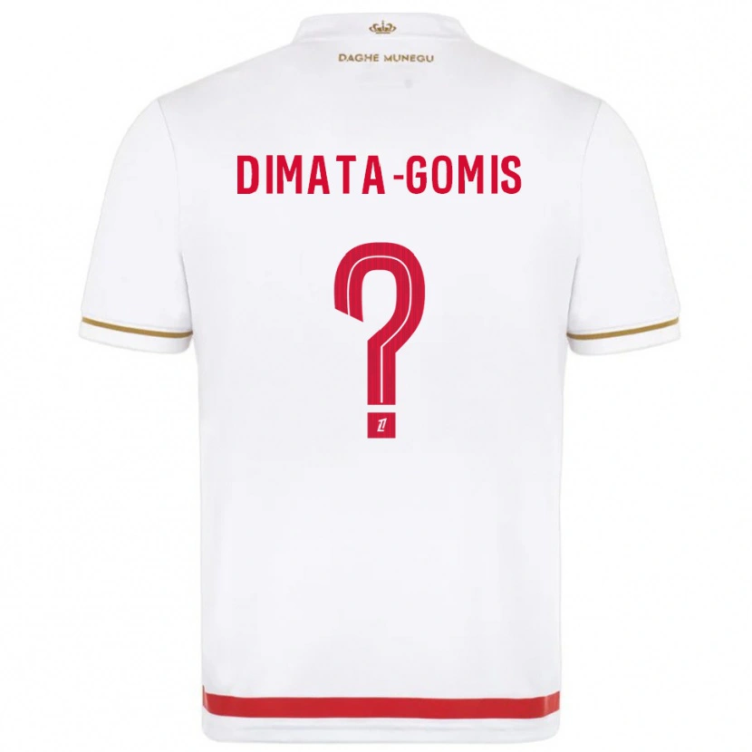 Danxen Niño Camiseta Kamron Dimata-Gomis #0 Rojo Blanco 1ª Equipación 2025/26 La Camisa