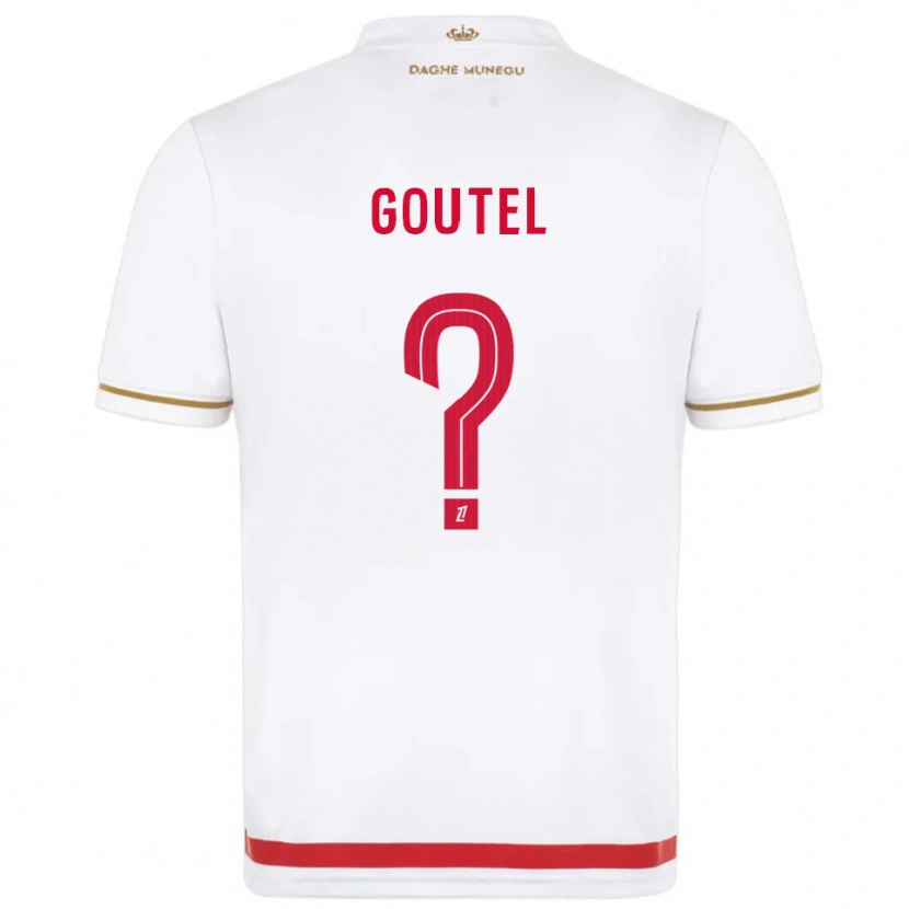 Danxen Niño Camiseta Farid Goutel #0 Rojo Blanco 1ª Equipación 2025/26 La Camisa