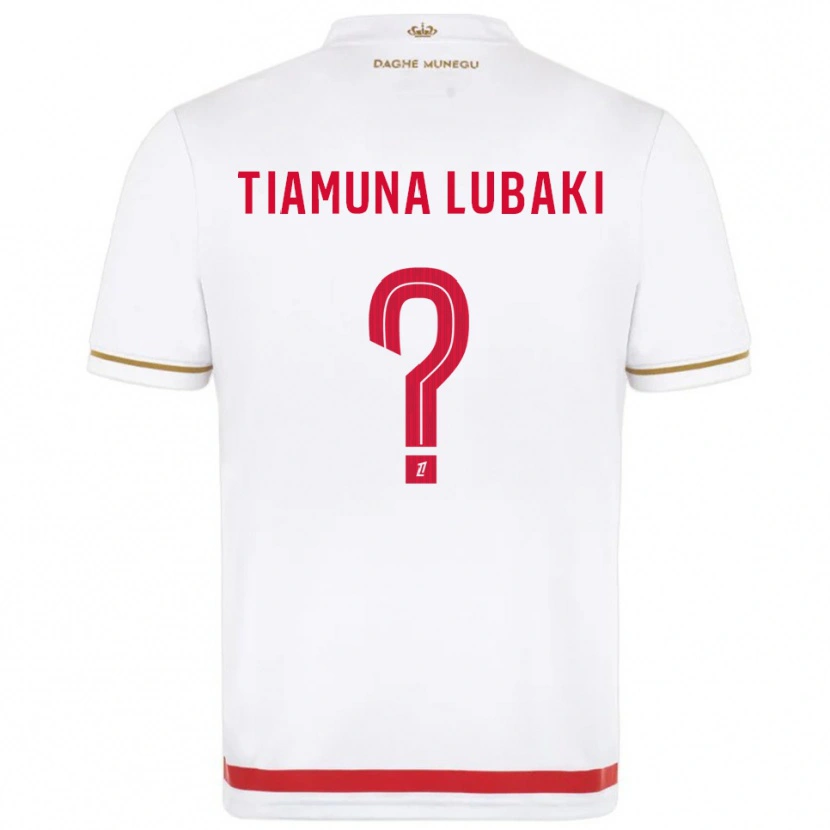 Danxen Niño Camiseta Loïc Tiamuna Lubaki #0 Rojo Blanco 1ª Equipación 2025/26 La Camisa