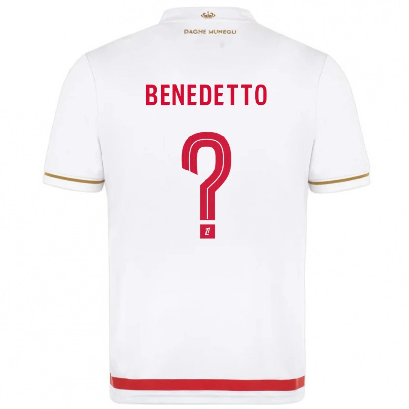 Danxen Niño Camiseta Antéo Benedetto #0 Rojo Blanco 1ª Equipación 2025/26 La Camisa