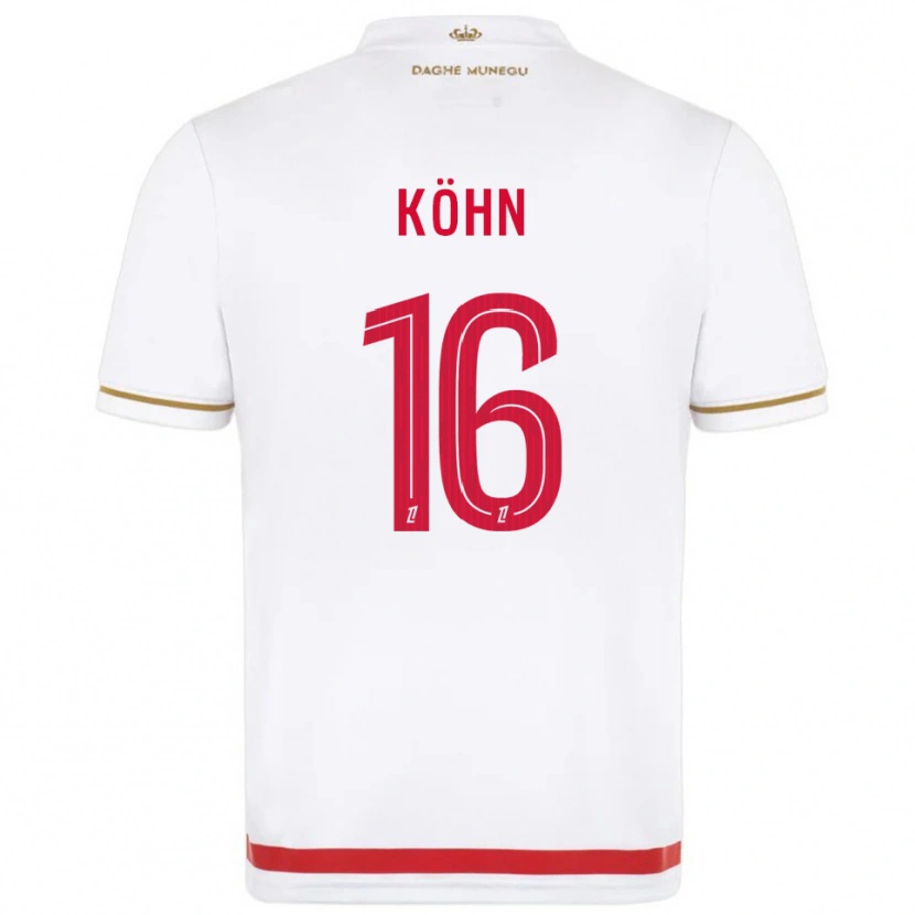 Danxen Niño Camiseta Philipp Köhn #16 Rojo Blanco 1ª Equipación 2025/26 La Camisa