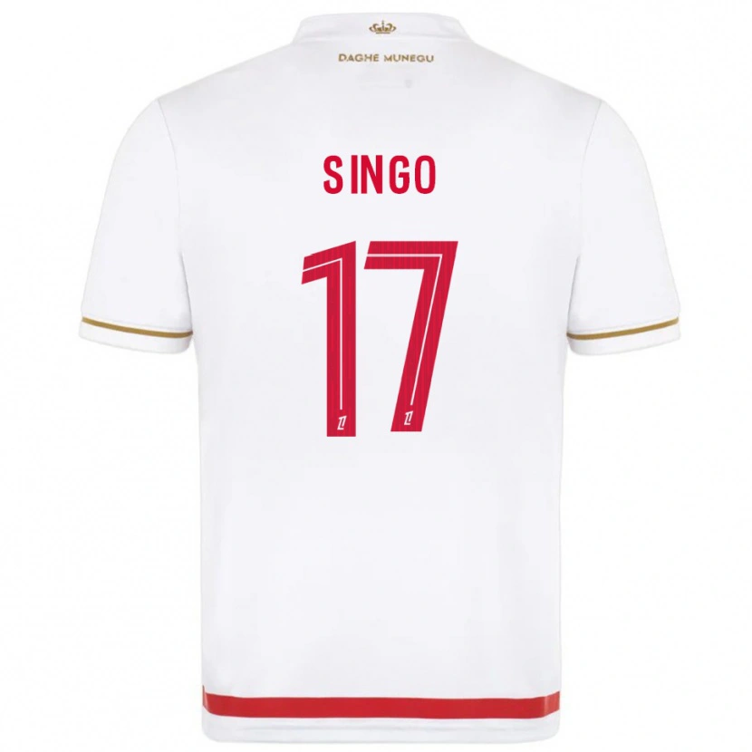Danxen Niño Camiseta Wilfried Singo #17 Rojo Blanco 1ª Equipación 2025/26 La Camisa