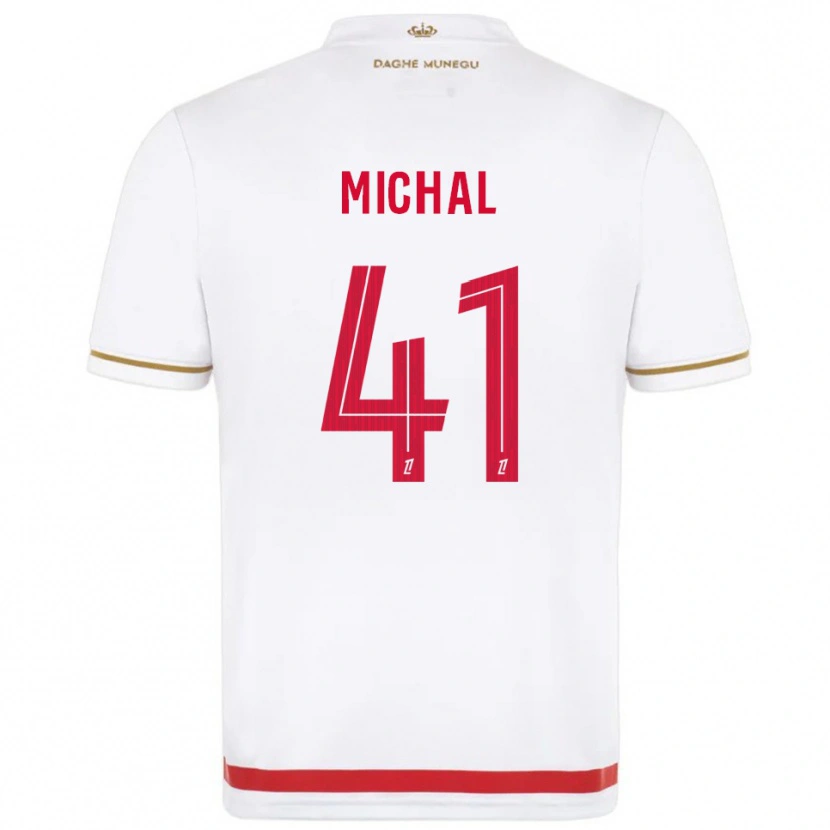 Danxen Niño Camiseta Lucas Michal #41 Rojo Blanco 1ª Equipación 2025/26 La Camisa
