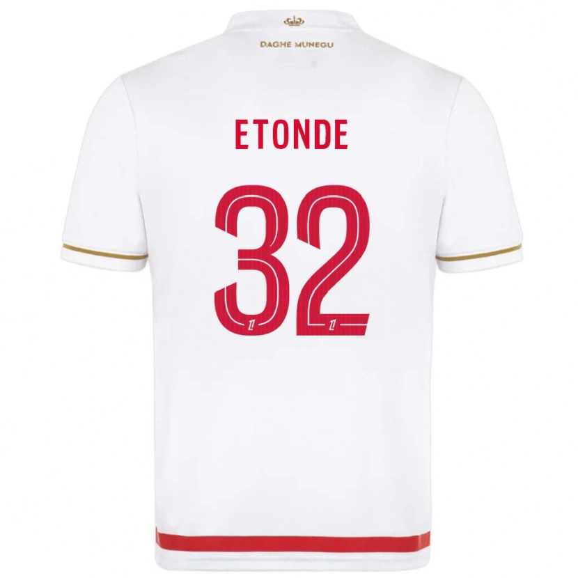 Danxen Niño Camiseta Romaric Etonde #32 Rojo Blanco 1ª Equipación 2025/26 La Camisa