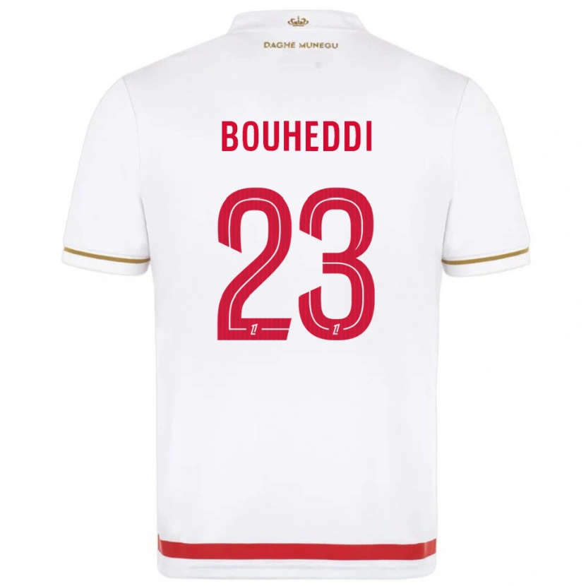 Danxen Niño Camiseta Akim Bouheddi #23 Rojo Blanco 1ª Equipación 2025/26 La Camisa
