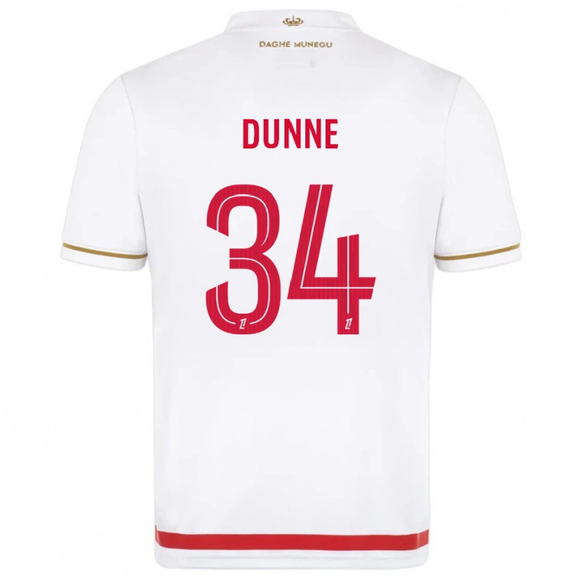 Danxen Niño Camiseta David Dunne #34 Rojo Blanco 1ª Equipación 2025/26 La Camisa