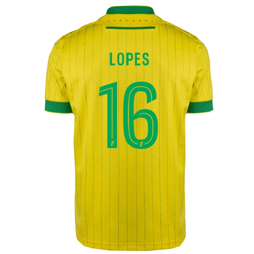 Danxen Niño Camiseta Anthony Lopes #16 Amarillo Verde 1ª Equipación 2025/26 La Camisa