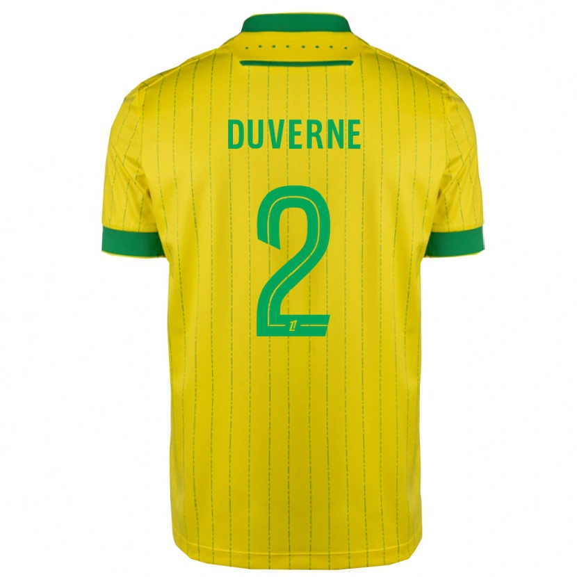 Danxen Niño Camiseta Jean-Kévin Duverne #2 Amarillo Verde 1ª Equipación 2025/26 La Camisa