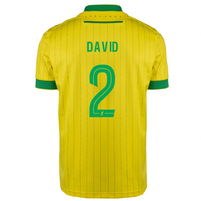 Danxen Niño Camiseta Timothé David #2 Amarillo Verde 1ª Equipación 2025/26 La Camisa