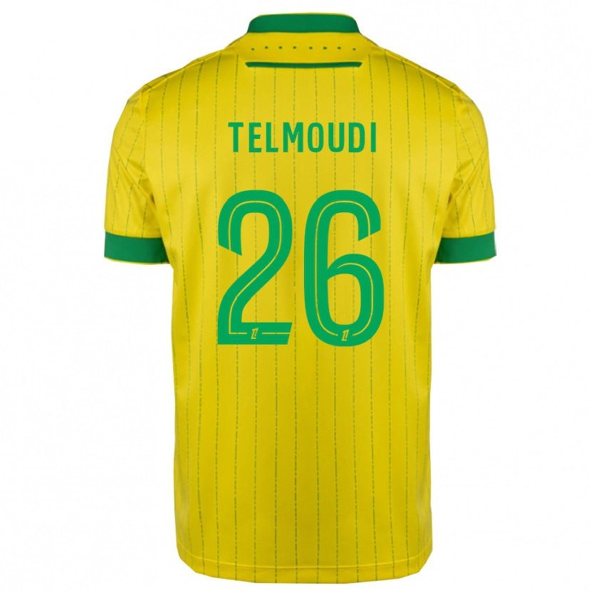 Danxen Niño Camiseta Naïm Telmoudi #26 Amarillo Verde 1ª Equipación 2025/26 La Camisa