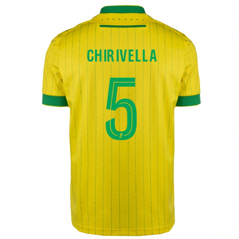 Danxen Niño Camiseta Pedro Chirivella #5 Amarillo Verde 1ª Equipación 2025/26 La Camisa
