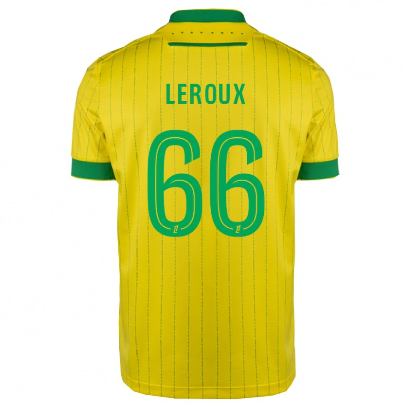Danxen Niño Camiseta Louis Leroux #66 Amarillo Verde 1ª Equipación 2025/26 La Camisa