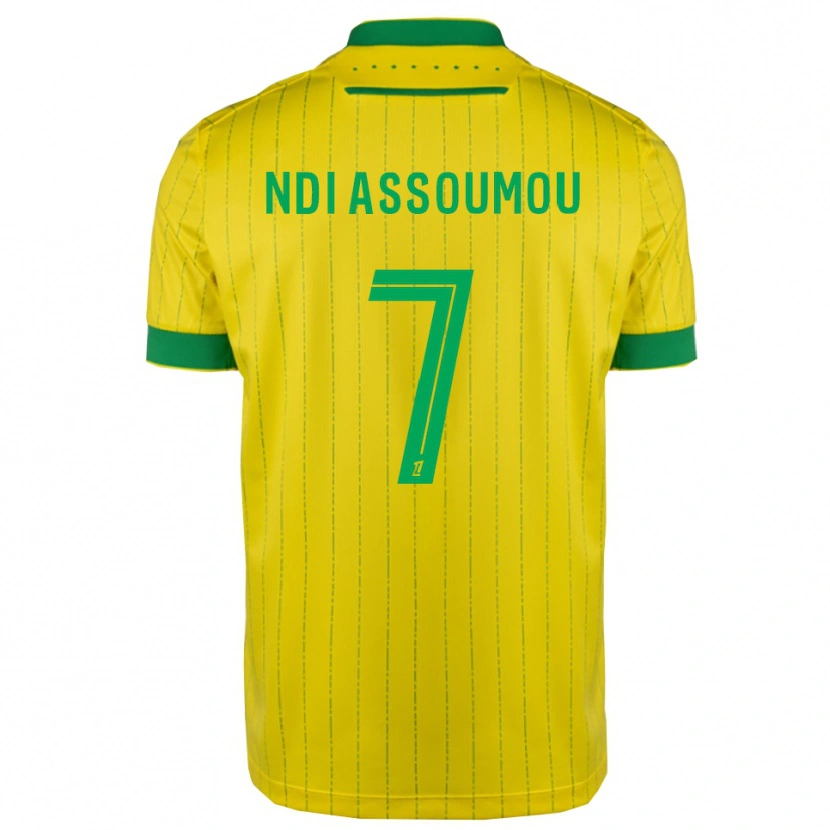 Danxen Niño Camiseta Frédéric Ndi Assoumou #7 Amarillo Verde 1ª Equipación 2025/26 La Camisa