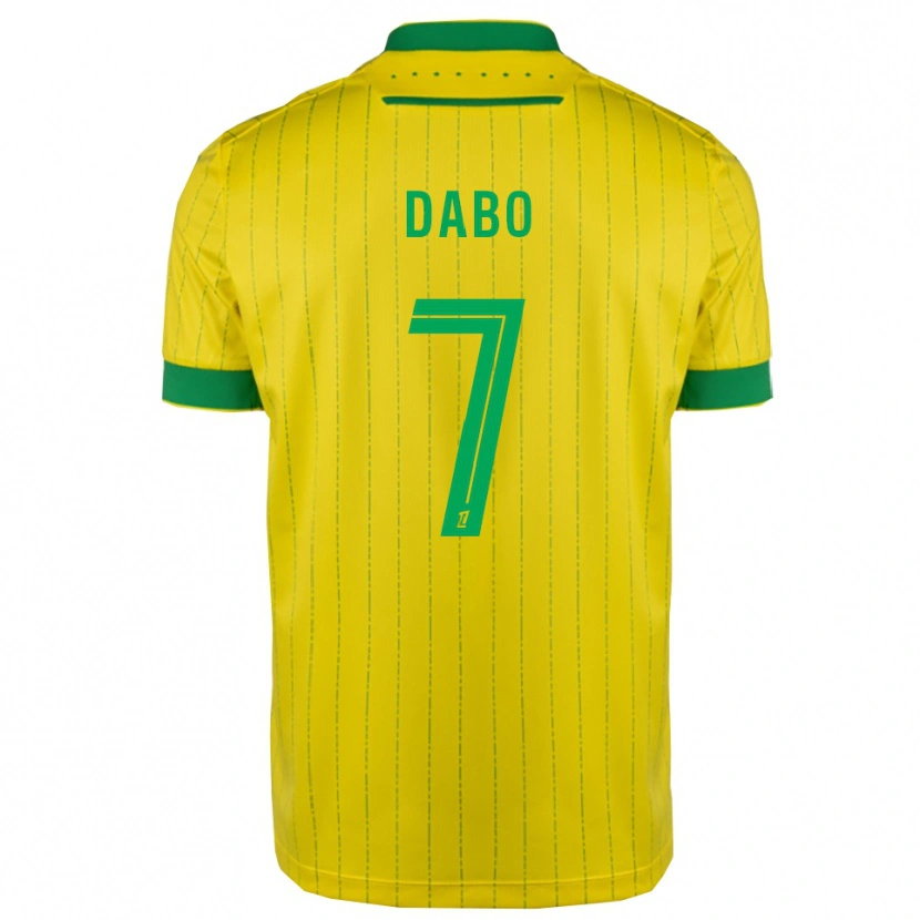 Danxen Niño Camiseta Moustapha Dabo #7 Amarillo Verde 1ª Equipación 2025/26 La Camisa
