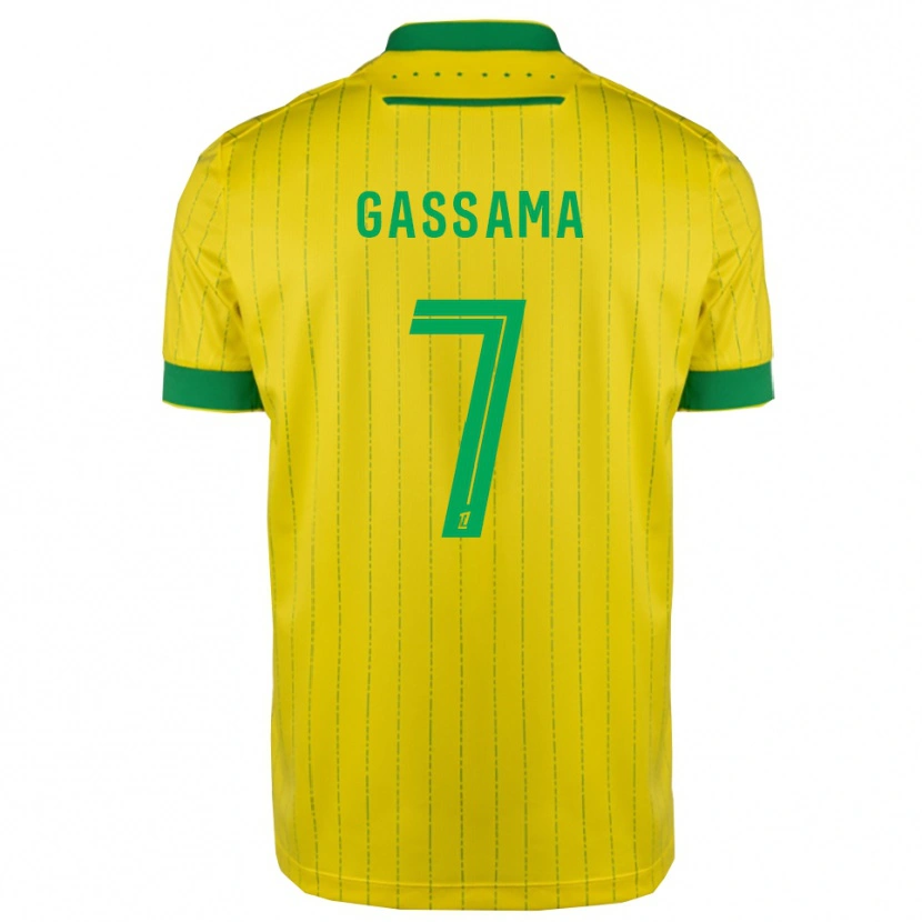 Danxen Niño Camiseta Heraba Gassama #7 Amarillo Verde 1ª Equipación 2025/26 La Camisa