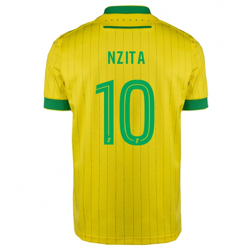 Danxen Niño Camiseta Brayan Nzita #10 Amarillo Verde 1ª Equipación 2025/26 La Camisa