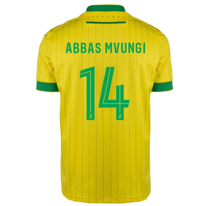 Danxen Niño Camiseta Omar Abbas Mvungi #14 Amarillo Verde 1ª Equipación 2025/26 La Camisa