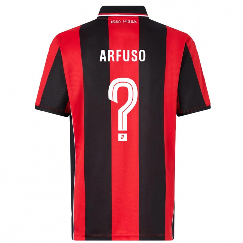 Danxen Niño Camiseta Vincenzo Arfuso #0 Rojo Negro 1ª Equipación 2025/26 La Camisa