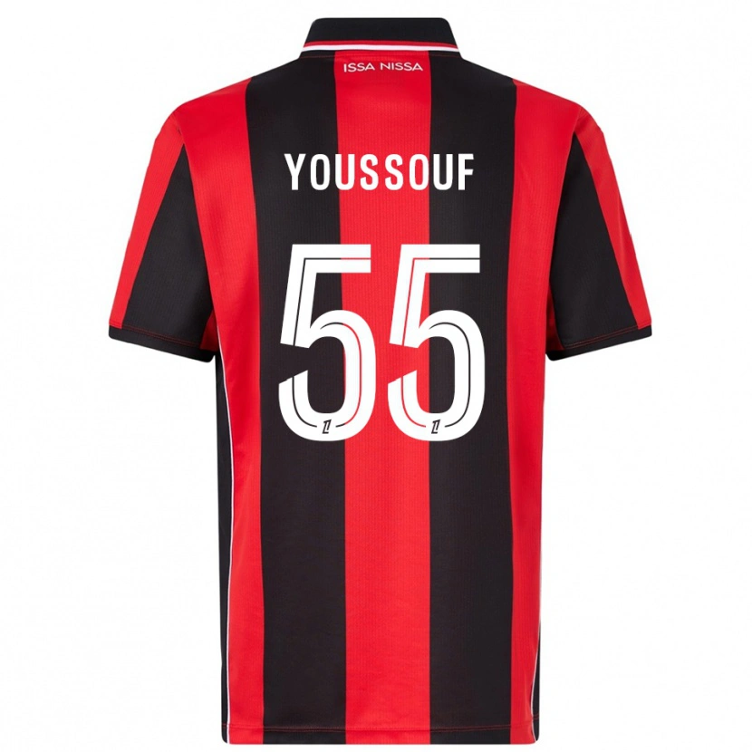 Danxen Niño Camiseta Youssouf Ndayishimiye #55 Rojo Negro 1ª Equipación 2025/26 La Camisa