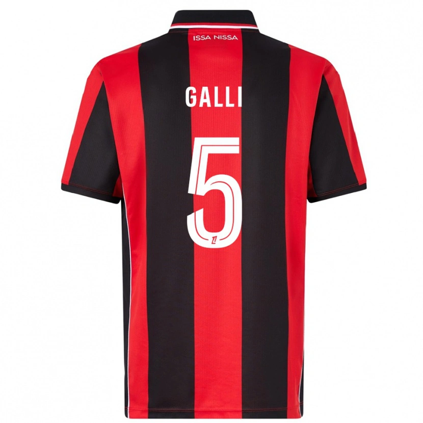 Danxen Niño Camiseta Clara Galli #5 Rojo Negro 1ª Equipación 2025/26 La Camisa