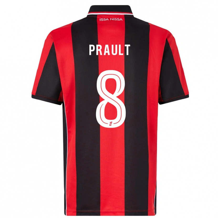 Danxen Niño Camiseta Jade Prault #8 Rojo Negro 1ª Equipación 2025/26 La Camisa