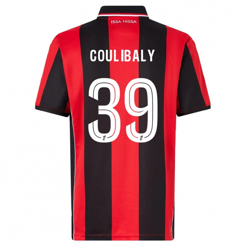 Danxen Niño Camiseta Djibril Coulibaly #39 Rojo Negro 1ª Equipación 2025/26 La Camisa