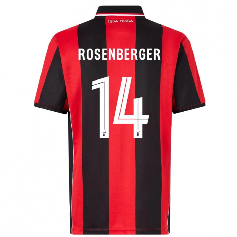Danxen Niño Camiseta Léa Rosenberger #14 Rojo Negro 1ª Equipación 2025/26 La Camisa