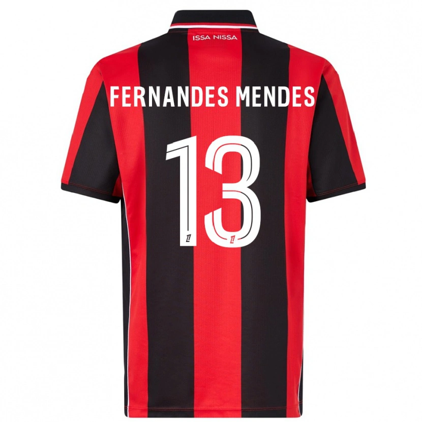 Danxen Niño Camiseta Mathis Fernandes Mendes #13 Rojo Negro 1ª Equipación 2025/26 La Camisa