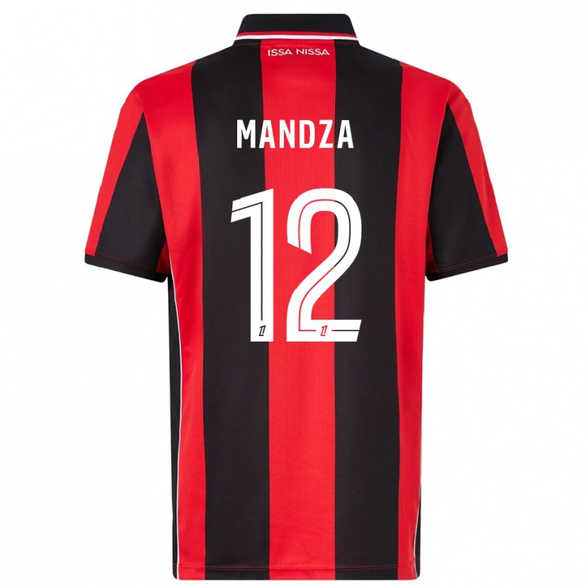 Danxen Niño Camiseta Xavier Mandza #12 Rojo Negro 1ª Equipación 2025/26 La Camisa