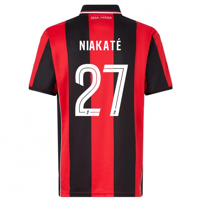 Danxen Niño Camiseta Yakaré Niakaté #27 Rojo Negro 1ª Equipación 2025/26 La Camisa