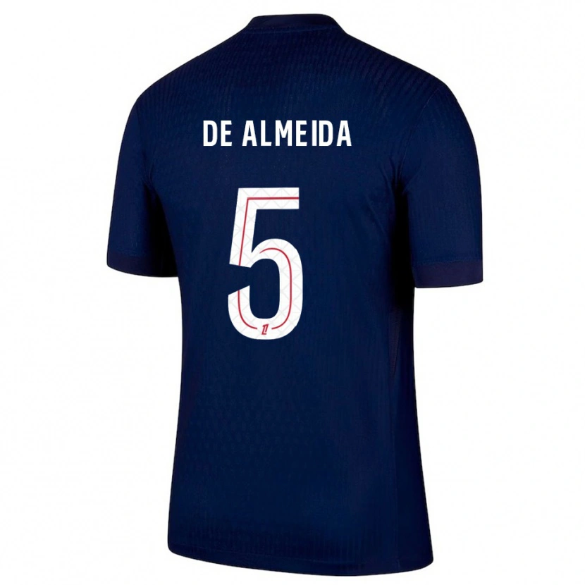 Danxen Niño Camiseta Élisa De Almeida #5 Azul Marino Rojo 1ª Equipación 2025/26 La Camisa