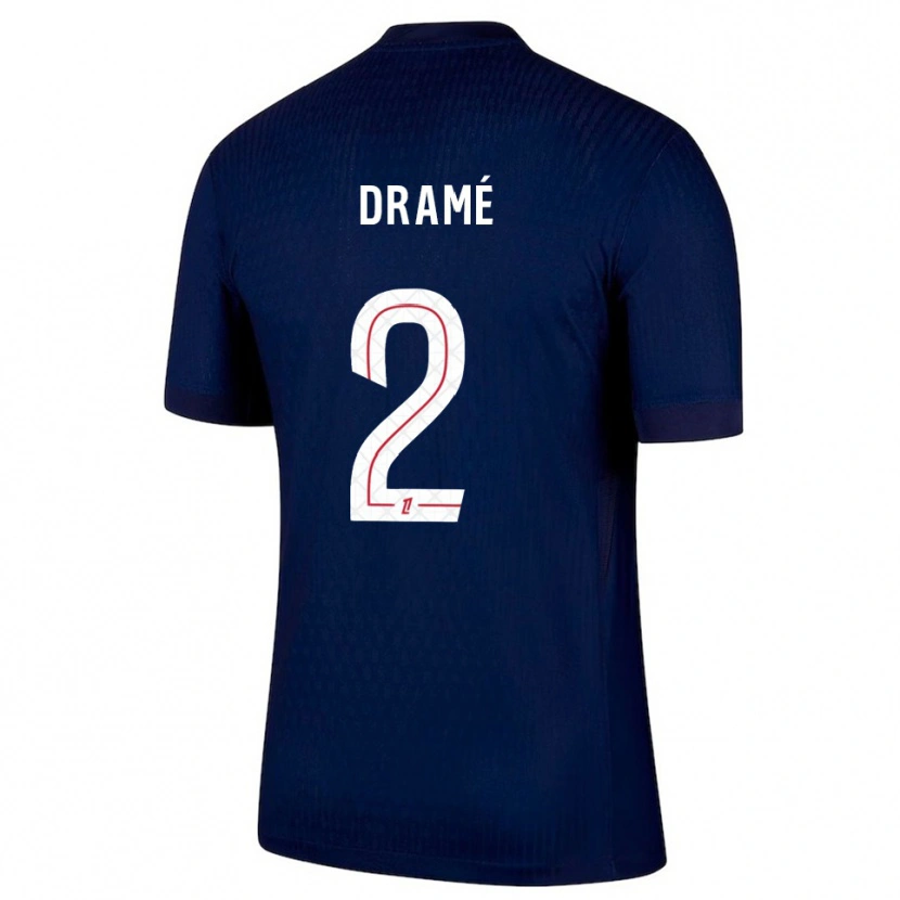 Danxen Niño Camiseta Abdou Fanné-Dramé #2 Azul Marino Rojo 1ª Equipación 2025/26 La Camisa