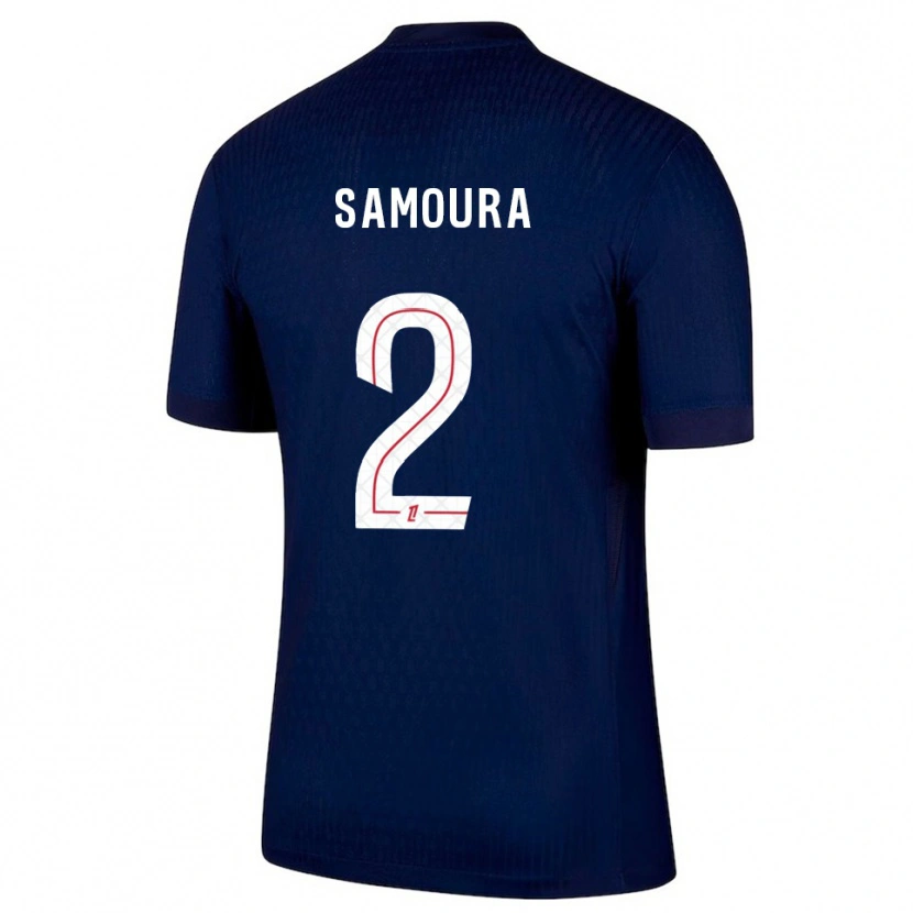 Danxen Niño Camiseta Thiniba Samoura #2 Azul Marino Rojo 1ª Equipación 2025/26 La Camisa