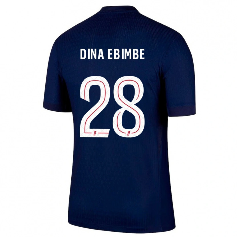 Danxen Niño Camiseta Eric Junior Dina Ebimbe #28 Azul Marino Rojo 1ª Equipación 2025/26 La Camisa